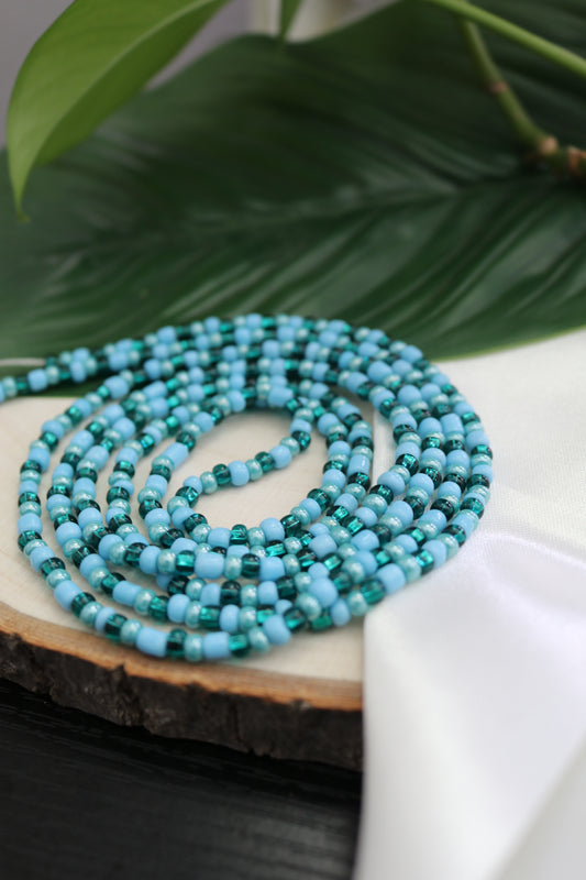 Turquoise & Mixed Blue Multicolored Strand