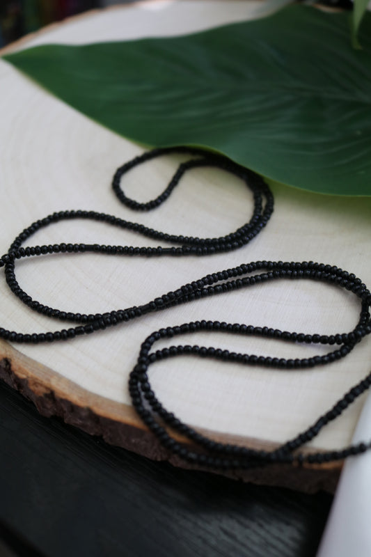 Solid Black Petit Bead Strand