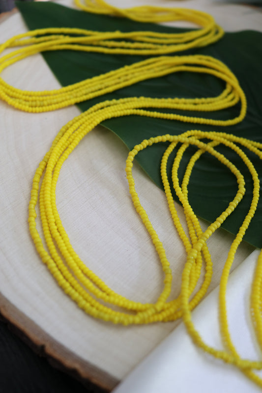 Yellow Petite Bead Solid Strand