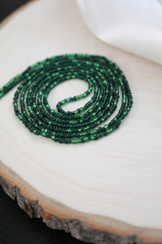 Translucent Green Petite Bead Solid Strand