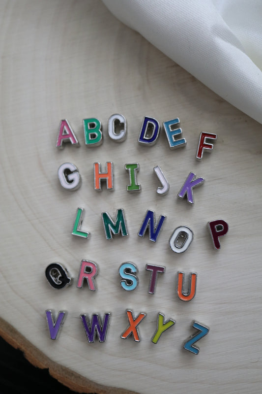 Silver Rainbow Alphabet Charms